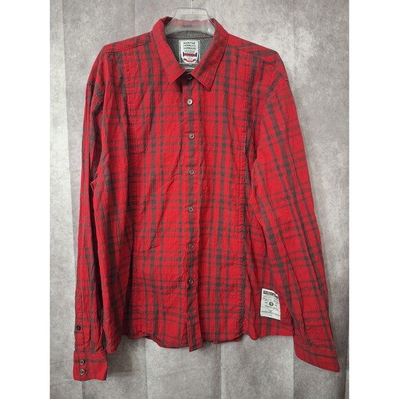 Marithe Francois Girbaud Button Up Shirt Mens XXXL Premium Plaid Grunge Y2K 90's - Picture 2 of 13